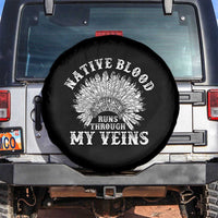 Native Blood Runs Through My Veins Spare Tire Cover Native American War Bonnet - Wonder Print Shop