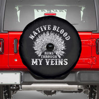 Native Blood Runs Through My Veins Spare Tire Cover Native American War Bonnet - Wonder Print Shop