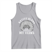 Native Blood Runs Through My Veins Tank Top Native American War Bonnet - Wonder Print Shop