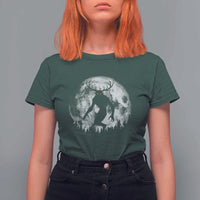 Wendigo Monster T Shirt For Women Skinwalker Night Stroll Cryptid Full Moon - Wonder Print Shop