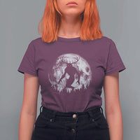 Wendigo Monster T Shirt For Women Skinwalker Night Stroll Cryptid Full Moon - Wonder Print Shop