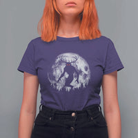 Wendigo Monster T Shirt For Women Skinwalker Night Stroll Cryptid Full Moon - Wonder Print Shop