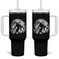 Wendigo Monster Tumbler With Handle Skinwalker Night Stroll Cryptid Full Moon - Wonder Print Shop