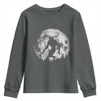 Wendigo Monster Youth Sweatshirt Skinwalker Night Stroll Cryptid Full Moon - Wonder Print Shop