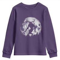 Wendigo Monster Youth Sweatshirt Skinwalker Night Stroll Cryptid Full Moon - Wonder Print Shop