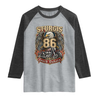 Sturgis South Dakota Motorcycle Lover Eagle 86th Anniversary Raglan Shirt