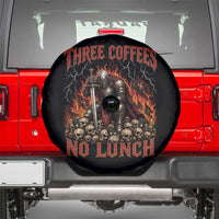 Three Coffees No Lunch Spare Tire Cover Funny Medieval Knight Coffee Lover