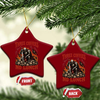 Three Coffees No Lunch Ceramic Ornament Funny Medieval Knight Coffee Lover