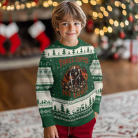 Three Coffees No Lunch Ugly Christmas Sweater Funny Medieval Knight Coffee Lover