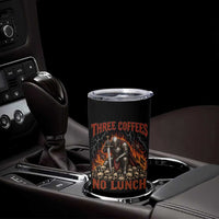 Three Coffees No Lunch Tumbler Cup Funny Medieval Knight Coffee Lover