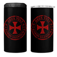Deus Vult Ordo Silentium Knights Templar Est 1119 4 in 1 Can Cooler Tumbler Crusader Cross