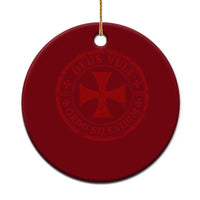Deus Vult Ordo Silentium Knights Templar Est 1119 Ceramic Ornament Crusader Cross