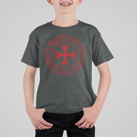 Deus Vult Ordo Silentium Knights Templar Est 1119 T Shirt For Kid Crusader Cross