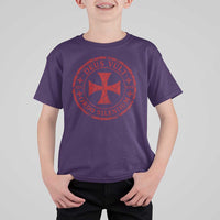 Deus Vult Ordo Silentium Knights Templar Est 1119 T Shirt For Kid Crusader Cross