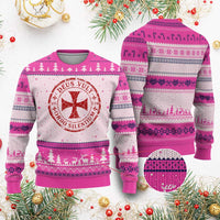 Deus Vult Ordo Silentium Knights Templar Est 1119 Ugly Christmas Sweater Crusader Cross