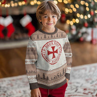 Deus Vult Ordo Silentium Knights Templar Est 1119 Ugly Christmas Sweater Crusader Cross
