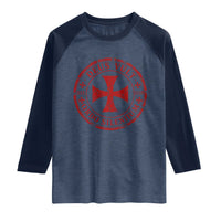 Deus Vult Ordo Silentium Knights Templar Est 1119 Raglan Shirt Crusader Cross