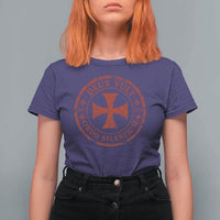 Deus Vult Ordo Silentium Knights Templar Est 1119 T Shirt For Women Crusader Cross