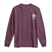 Knights Hospitaller Maltese Cross Catholic Christian Deus Vult Long Sleeve Shirt