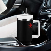 Deus Vult Catholic Knight Templar Crusader Cross Faith Tumbler With Handle