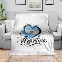 Argentina Heart Argentinian Flag Sun of May Patriotic Throw Blanket
