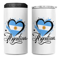 Argentina Heart Argentinian Flag Sun of May Patriotic 4 in 1 Can Cooler Tumbler