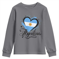 Argentina Heart Argentinian Flag Sun of May Patriotic Youth Sweatshirt