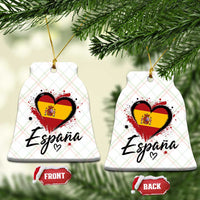 Espana Heart Spanish Flag Patriotic Spain Pride Ceramic Ornament