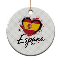 Espana Heart Spanish Flag Patriotic Spain Pride Ceramic Ornament