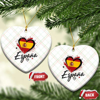 Espana Heart Spanish Flag Patriotic Spain Pride Ceramic Ornament