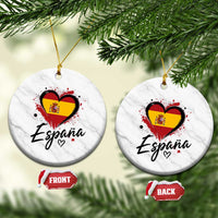 Espana Heart Spanish Flag Patriotic Spain Pride Ceramic Ornament