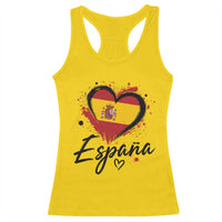 Espana Heart Spanish Flag Patriotic Spain Pride Racerback Tank Top