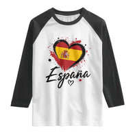 Espana Heart Spanish Flag Patriotic Spain Pride Raglan Shirt
