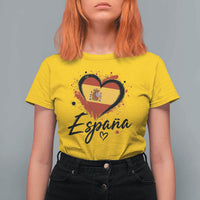 Espana Heart Spanish Flag Patriotic Spain Pride T Shirt For Women