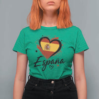 Espana Heart Spanish Flag Patriotic Spain Pride T Shirt For Women