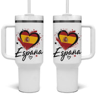Espana Heart Spanish Flag Patriotic Spain Pride Tumbler With Handle