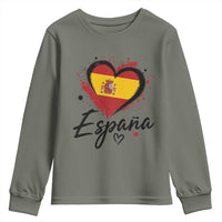 Espana Heart Spanish Flag Patriotic Spain Pride Youth Sweatshirt