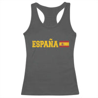 Espana Spain Vintage Sports Design Spanish Flag Racerback Tank Top