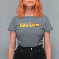 Espana Spain Vintage Sports Design Spanish Flag T Shirt For Women