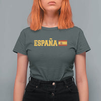 Espana Spain Vintage Sports Design Spanish Flag T Shirt For Women