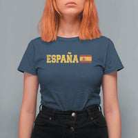 Espana Spain Vintage Sports Design Spanish Flag T Shirt For Women