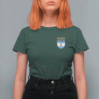 Argentina 4th Star Vintage Argentine Football Crest T Shirt For Women