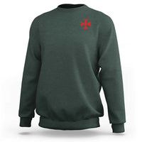 Vintage Catholic Knight Templar Crusader Cross Sweatshirt