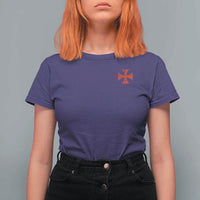 Vintage Catholic Knight Templar Crusader Cross T Shirt For Women
