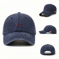 Vintage Catholic Knight Templar Jerusalem Cross Washed Cotton Baseball Cap