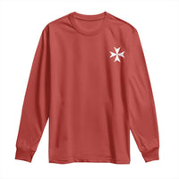 Knights Hospitaller Vintage Maltese Cross Catholic Christian Long Sleeve Shirt