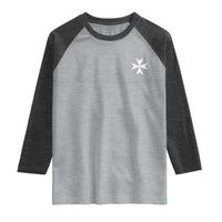 Knights Hospitaller Vintage Maltese Cross Catholic Christian Raglan Shirt