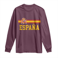 Espana Pride Vintage Spain Coat of Arms Patriotic Spainish Flag Long Sleeve Shirt