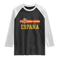 Espana Pride Vintage Spain Coat of Arms Patriotic Spainish Flag Raglan Shirt