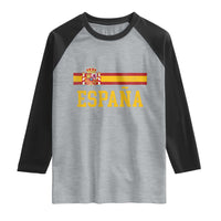 Espana Pride Vintage Spain Coat of Arms Patriotic Spainish Flag Raglan Shirt